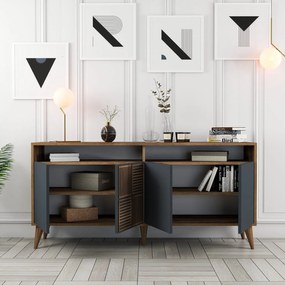Console Milan – Walnut/Anthracite – 160 cm x 78 cm
