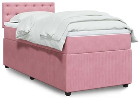 Cama com molas/colchão 80x200 cm veludo rosa
