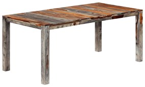 Mesa de jantar 180x90x76 cm madeira de acácia maciça cinzento