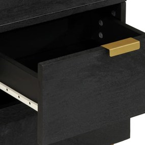 Mesa de cabeceira 40x33x46 cm madeira de mangueira maciça preto
