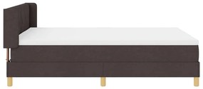 Cama Box Marrom Escuro e Branco 160 x 200 cm tecido