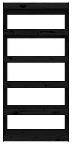 Estante/divisória 80x30x167,4 cm pinho maciço preto
