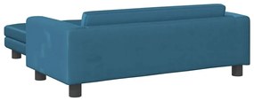 Cama para cães com extensão 100x50x30 cm veludo azul