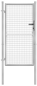 vidaXL Portão de jardim em aço galvanizado 105x200 cm prateado