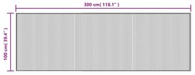 Tapete retangular 100x300 cm bambu castanho-escuro