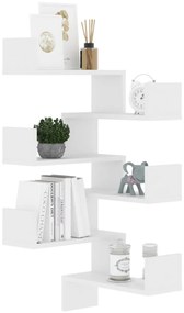 Estantes canto p/ parede 2pcs 40x40x50cm deriv. madeira branco