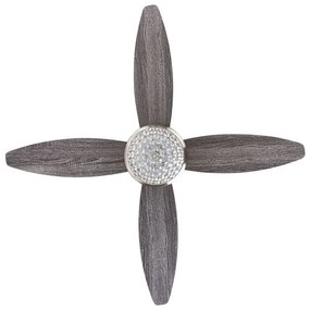 Ventoinha de teto prateada e cinzenta com luz LED ZARQA Beliani