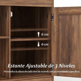 Mesa apoio, mesa cabeçeira Rústica 60 x 60 x 61 cm com Estação de Carregamento, com Porta Deslizante para Quarto e Sala cor Carvalho rústico