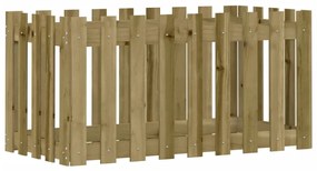 Canteiro elevado c/ design cerca 100x50x50 cm pinho impregnado