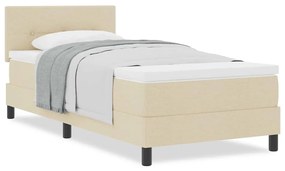 Cama Box com Colchão Creme 100x200 cm Tecido