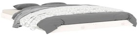 Estrutura de cama de casal 135x190 cm pinho maciço branco