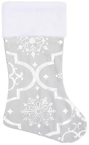 Saia de árvore de Natal luxuosa 150 cm com meia tecido branco