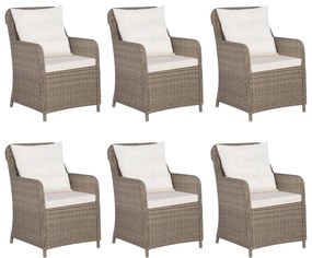 7 pcs conjunto de jantar para jardim castanho