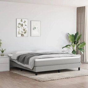 3120524 vidaXL Estrutura de cama com molas 160x200 cm tecido cinza-claro