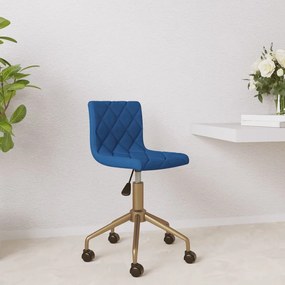 vidaXL Cadeira de jantar giratória veludo azul