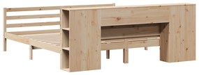 Cama com estante sem colchão 200x200 cm pinho maciço