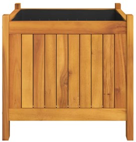 Vaso/floreira de jardim com forro 42x42x40 cm acácia maciça