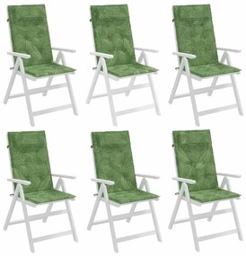 Almofadões p/ cadeira encosto alto 6 pcs tecido oxford folhas
