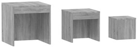 Mesas de encastrar 3 pcs derivados de madeira cinzento sonoma