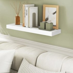 Prateleira de parede 20 x 60 x 3,8 cm suspensa branca