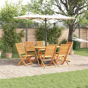 vidaXL Conjunto de Jantar ao Ar Livre 7 pcs Castanho 135 x 85 x 75 cm
