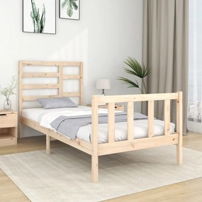vidaXL Estrutura de cama solteiro 90x190 cm madeira maciça