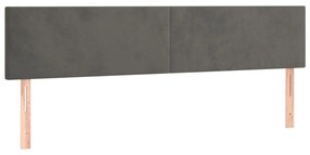 Cama com molas/colchão 160x200 cm veludo cinzento-escuro