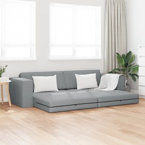 vidaXL Sofá Cama de Chão 2 em 1 Cinza Claro 245x150x60.5 cm Tecido