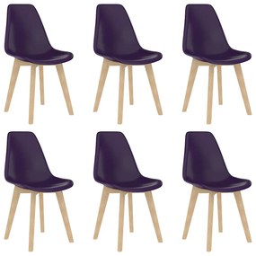 vidaXL Cadeiras de jantar 6 pcs plástico roxo