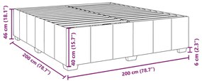 Estrutura de cama sem colchão 200x200 cm tecido castanho-escuro