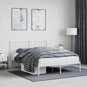 Estrutura de cama com cabeceira 140x200 cm metal branco