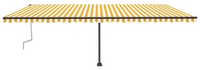 Toldo retrátil manual independente 600x300 cm amarelo e branco
