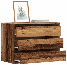Cómoda com 3 Gavetas - 80x41x58 cm - derivados de madeira - madeira ve
