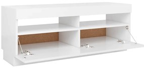 Móvel de TV com luzes LED 100x35x40 cm branco