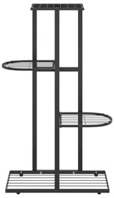 Suporte de vasos c/ 4 prateleiras 43x22x76 cm metal preto