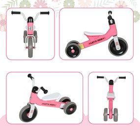 Bicicleta sem Pedais para Crianças dos 12 aos 36 Meses Bicicleta de Equilíbrio com Guiadores com Rotação Limitada a 60° 69x40x49 cm Rosa