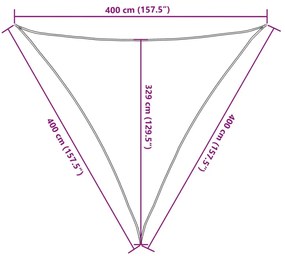 Para-sol estilo vela 160 g/m² 4x4x4 m PEAD terracota