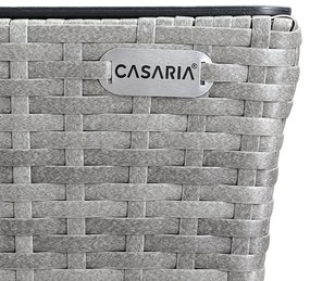 Conjunto 2 vasos de varanda 60 x 20 x 19 cm para flores Polyrattan cinzento