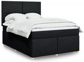 Cama com molas/colchão 140x200 cm tecido preto