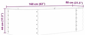 Cama de Jardim Elevada Castanha com Aparência de Madeira 160x80x44 cm