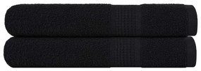 vidaXL Toalhas 2 pcs 100x200 cm 360 gsm 100% algodão preto