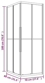 Cabine de duche ESG opaco 80x70x180 cm