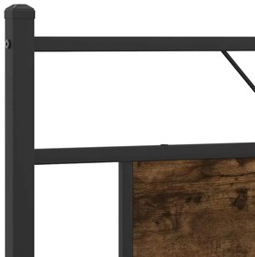 Estrutura de cama sem colchão 183x213cm metal carvalho fumado