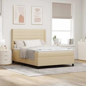 vidaXL Cama Box Spring com Colchão Creme, 160x200 cm Tecido