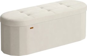 Banco com espaço de arrumação 38 x 110 x 38 cm com um assento confortável e organização Branco creme