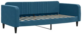 Sofá-cama com colchão 90x200 cm veludo azul