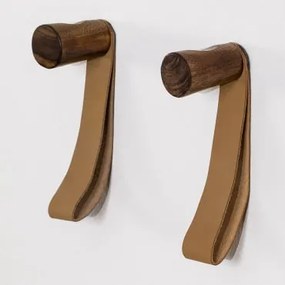 Pack De 2 Cabides De Parede Em Madeira De Manga Niena Madeira Escura - Sklum