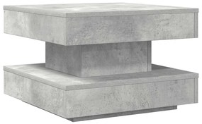 Mesa de centro rotativa a 360 graus 50x50x34,5 cm cinza cimento
