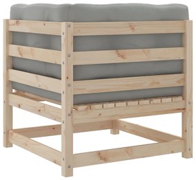 8 pcs conjunto sofás de jardim com almofadões pinho maciço