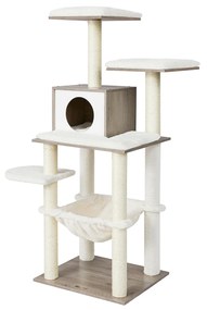 Arranhador para gatos moderno 55 x 45 x 138 cm Greige